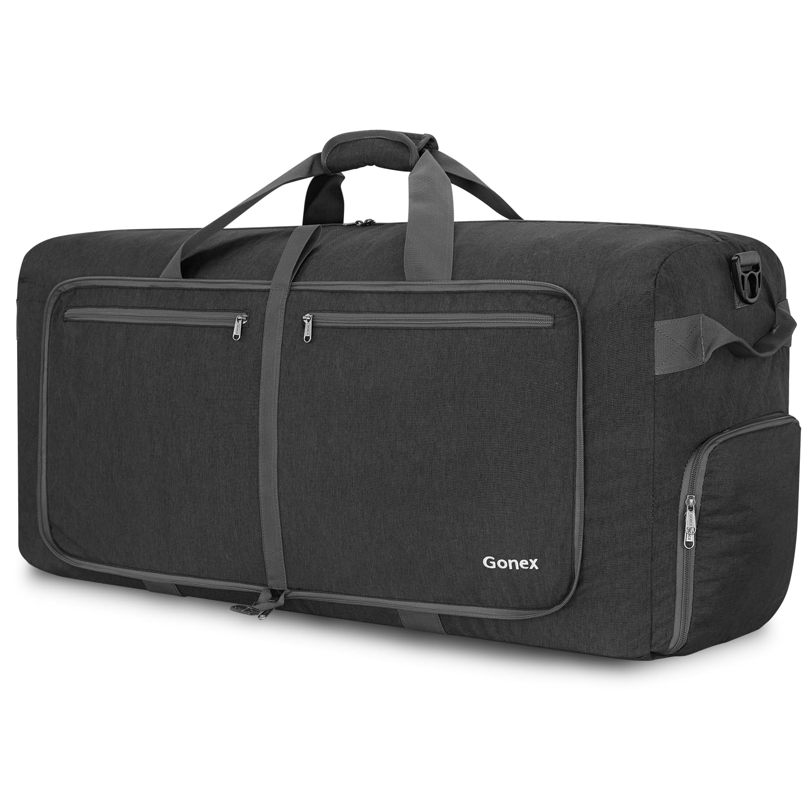 Gonex 100L Packable Travel Duffle Bag for Boarding Airline, Lightweight Foldable Gym Duffle Water Repellent & Tear Resistant Dark Grey Image
