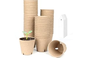 100 Pack 3.15 Inch Seed Starter Peat Pots, Transplant Seedlings Pots with Drainage Holes, Organic Biodegradable Nursery Pots 