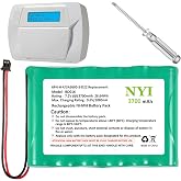 NYI 3700mAh 7.2V Ni-MH Replacement Battery for ADT SCW9057 SCW9055 System | Compatible with DSC IMPASSA 9057 alarm panels,6PH-H-4/3A3600-S-D22 battery model,2-pin connector,includes installation tools
