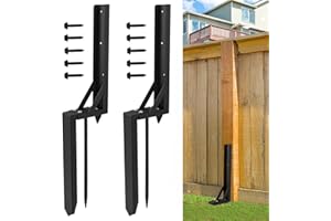 Wpbhk 2PCS Fence Post Repair Kit Heavy Duty Fixer Anchor Ground Spike,Fence Post Support Stake for Repairing Damaged Fence Ga