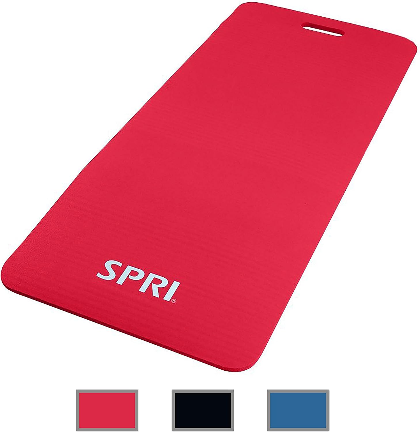 SPRI Exercise Mat for Fitness, Yoga, Pilates, Stretching & Floor Exercises, Black, 48"L x 20"W x 1/2-Inch Thick : Sports & Outdoors