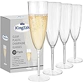 Lillian Tablesettings Premium Champagne Flutes 6 oz. Clear Hard Plastic 1-Piece Disposable Glasses - 16 Count