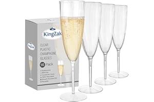 Lillian Tablesettings Premium Champagne Flutes 6 oz. Clear Hard Plastic 1-Piece Disposable Glasses - 16 Count