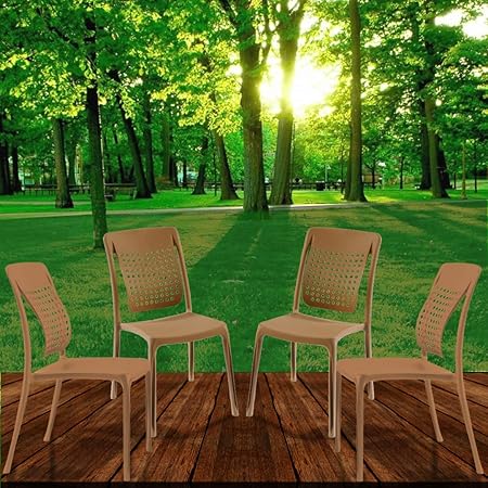 Spinecare Series 2109 - By Italica Furniture With Ergonomically Designed Swingback For Complete Back Support For Indoor, Outdoor, Restaurant, Classroom And Dining Room Chair (Matte Finish, Camel, Set Of 4)