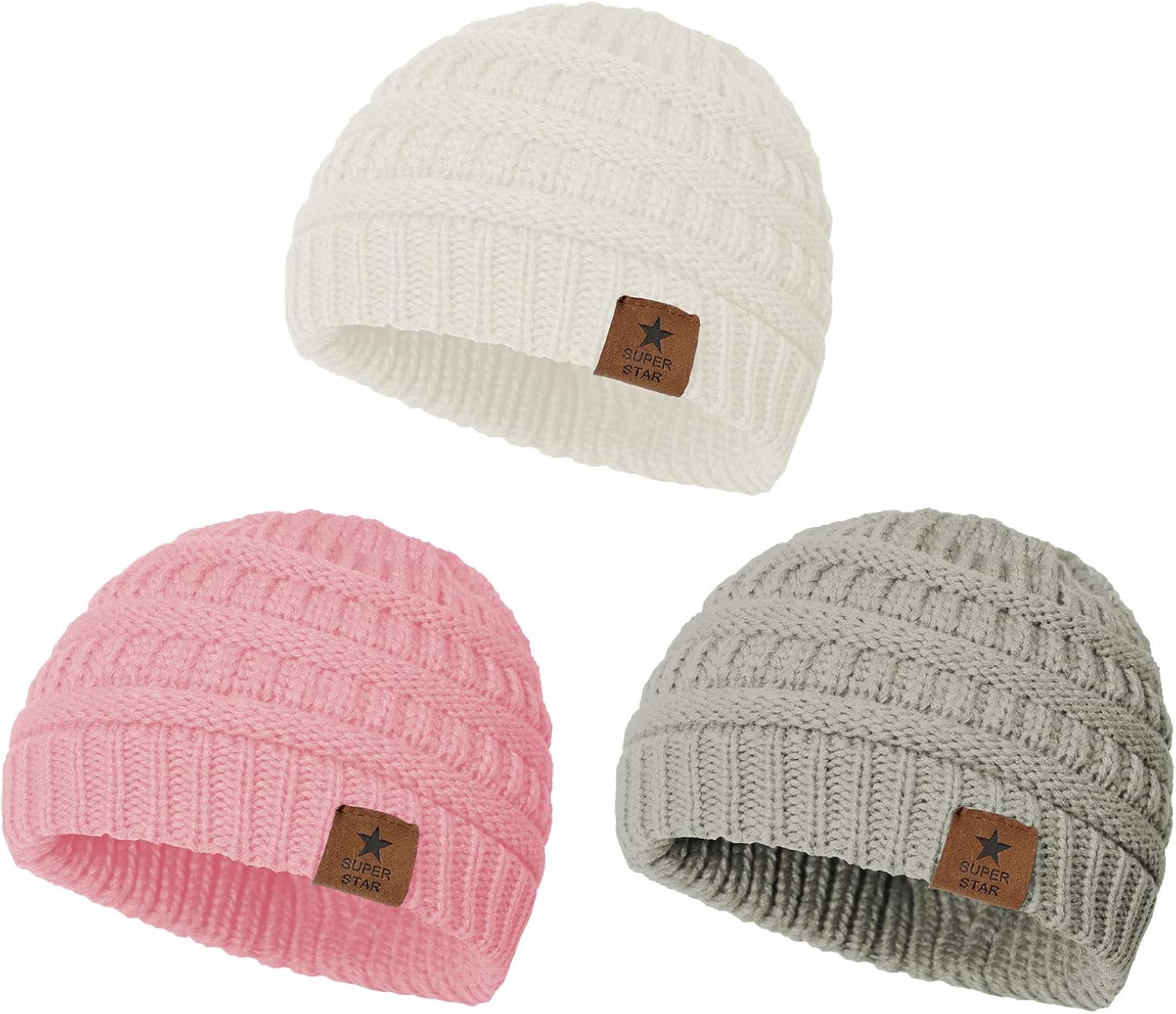 Infant Toddler Winter Soft Knit Bow Beanie DANMY Baby Beanie Bow Hats – Soft Winter Knit For Infants & Toddlers Baby Beanie Hat