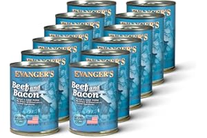 Evanger's Heritage Classics Beef & Bacon Dog Food – 12 Count, 12.5 oz Each – Grain & Gluten Free Loaf for Dogs – Limited Ingredient Recipe – Natural Protein-Rich Nutrition