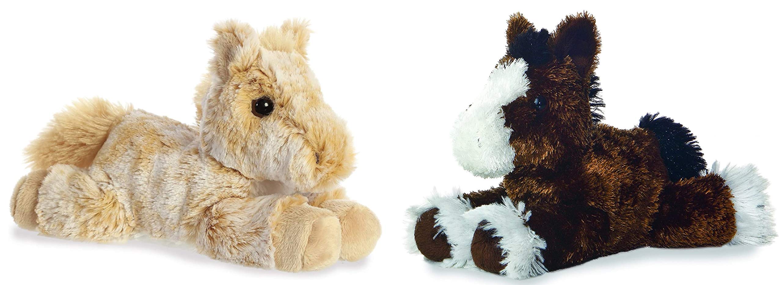 Aurora Mini Flopsie Bundle: 8" Clydes & Caramel Horse Plush Set | Adorable Stuffed Animals