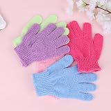 minkissy 30Pcs Five Finger Shower Gloves Exfoliator Bath Scrub Towel Body Back view 9