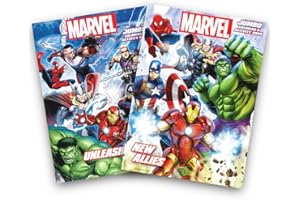 Marvel Heroes Avengers Jumbo Coloring and Activity Book Set (2 Books)