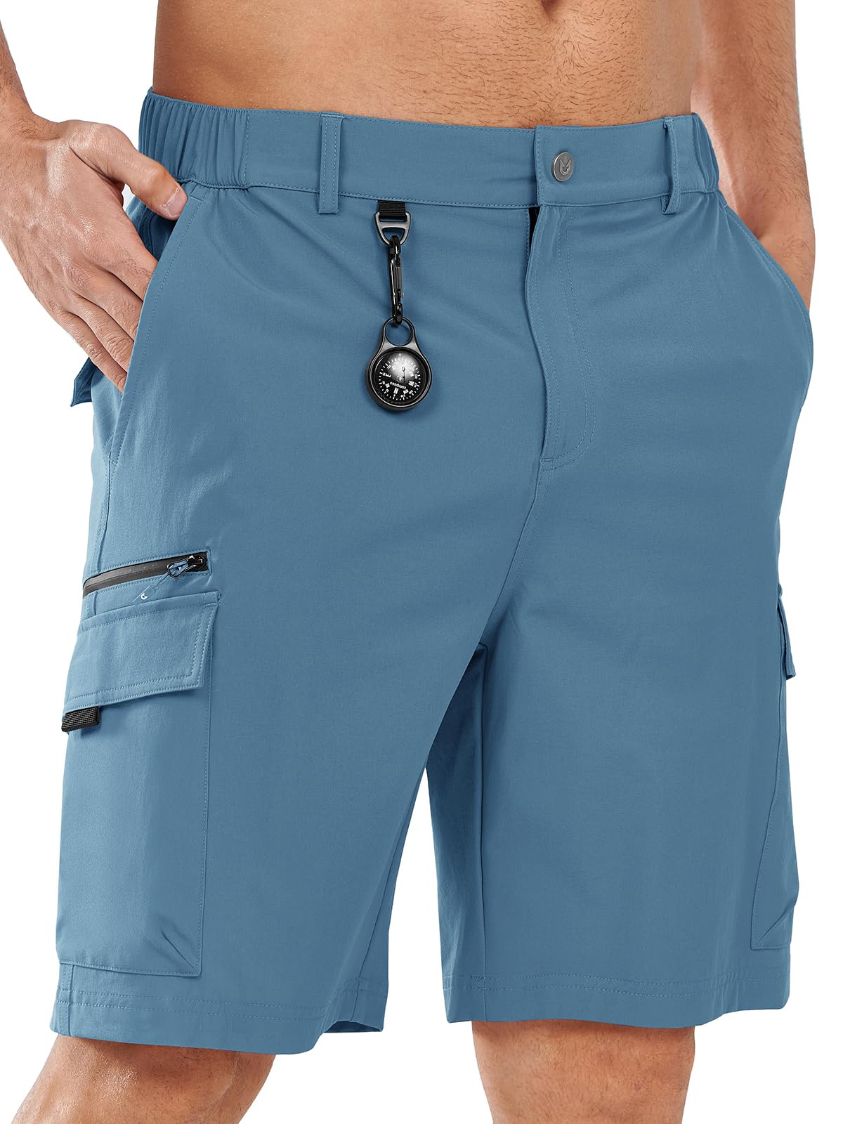 Photo 1 of NORTHYARD Men's Cargo Hiking Shorts 9" Lightweight Outdoor Tactical Work Camping Sport Golf Casual Travel Fishing Multipocket Dustyblue M