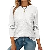 EVALESS Sweaters for Women Trendy 2025 Crewneck Long Sleeve Lightweight Knit Pullover Tops Fall Fashion Outfits