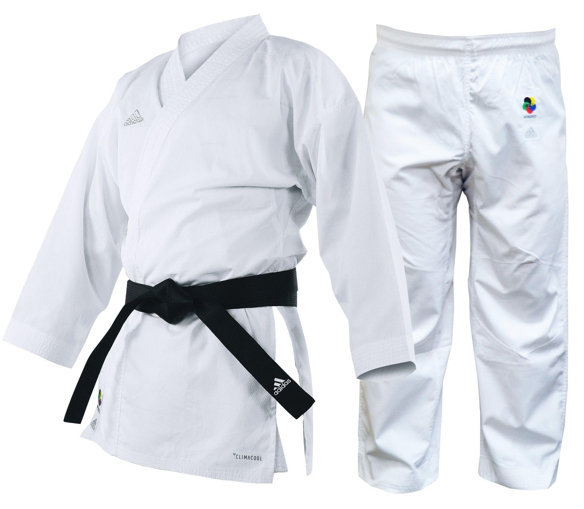 adidas WKF Kumite Fighter Martial Arts Uniform for Karate Training, Sparring, in White Climacool Technology 8OZ