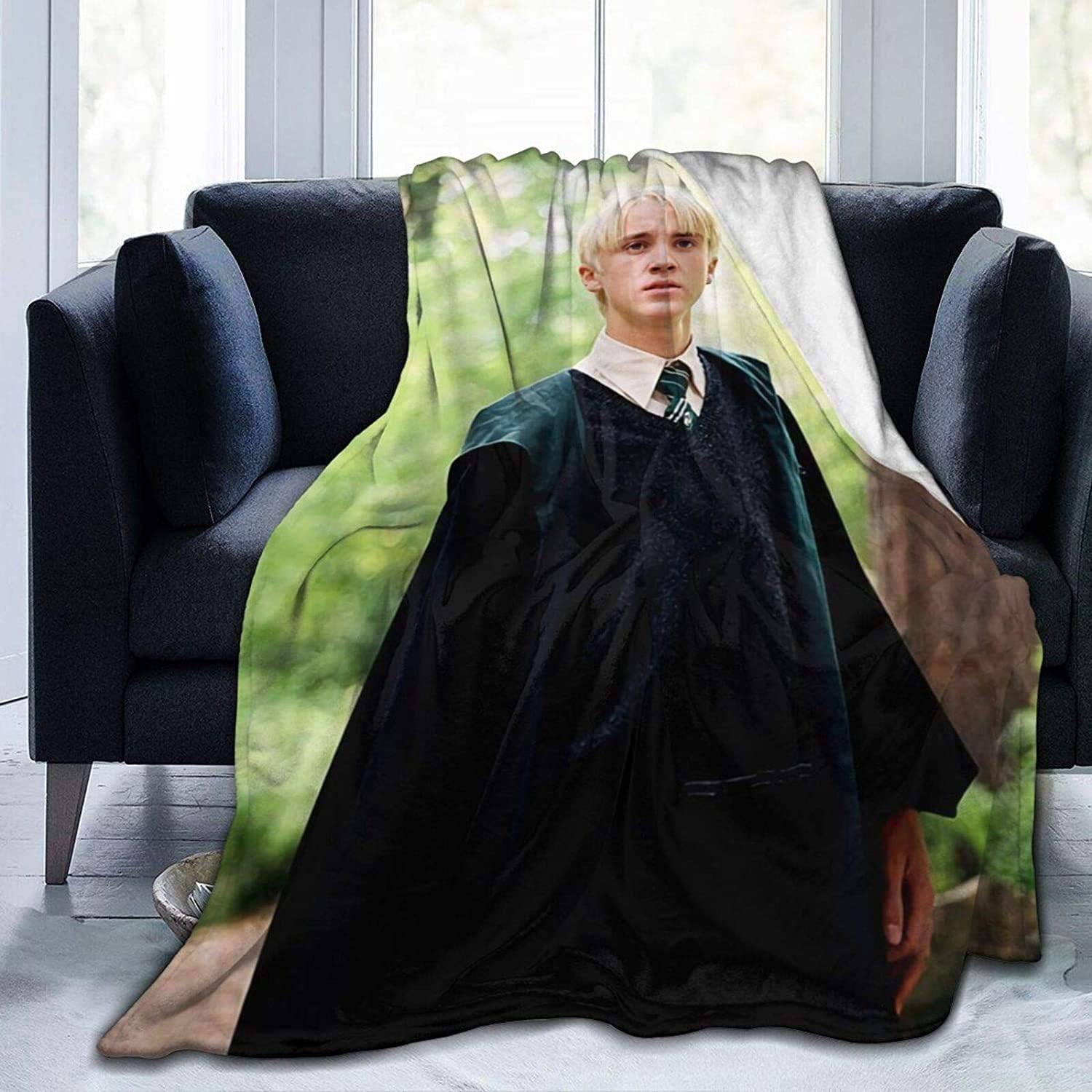 Hlashxh Draco-Malfoy Blanket Ultra-Soft Bed Skin-Friendly Flannel All Seasons for Bedroom Sofa Comfortable Weighted Blankets and Throws (Draco-Malfoy, 50X40In)