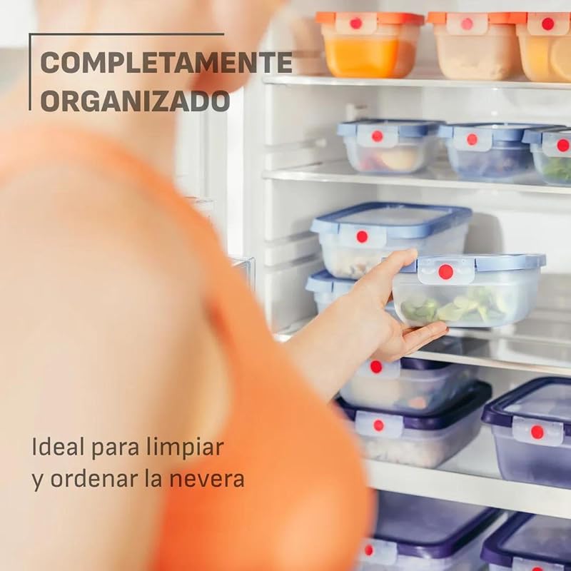 oneClick, Set de 5 recipientes para almacenar alimentos, Naranja — foto 4 de 8