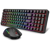 Redragon S162 3-Mode Wilreess Gaming Keyboard &amp; Mouse Combo, 99 Keys K744 RGB GamingKeyboard and 8000 DPI M693 Gaming Mouse Bundle