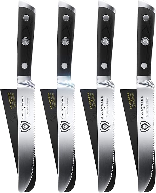 DALSTRONG Serrated Steak Knives 4Piece Set Gladiator Series