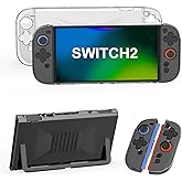 iPLYGAM Clear Switch 2 Case Protective for Nintendo Switch 2, Transparent Slim Hard Protective Shell for Switch 2 Accessories, Anti-Scratch Dockable Protective Cover for Switch 2