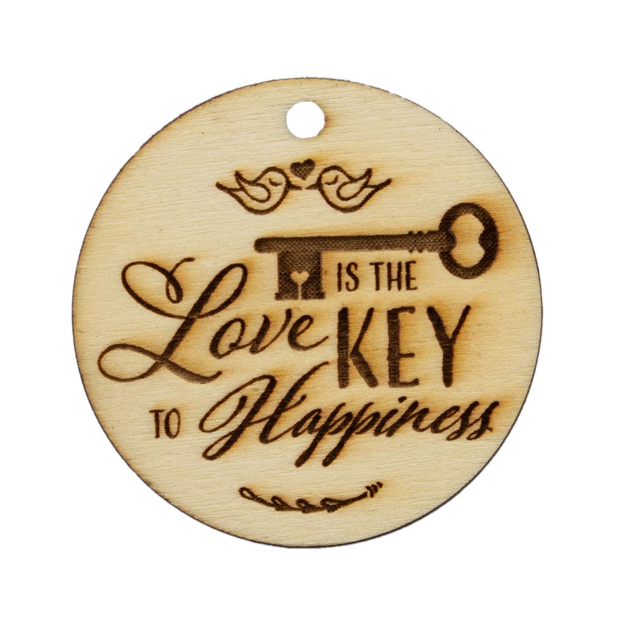 Summer-Ray 50 Wooden Love is The Key to Happiness Gift Tags Wedding Thank You Tags