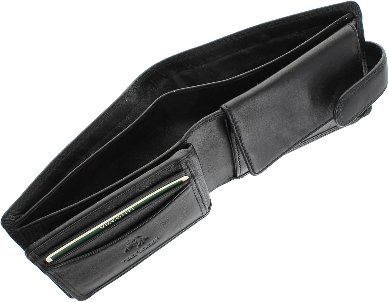 VISCONTI Heritage Collection Knightsbridge Leather Wallet with Tab Closure RFID Blocking HT10 Black, 11.5 cm x 9.5 cm x 2.5 cm - Image 3