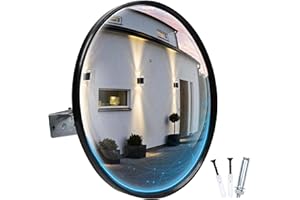JFIYETH 12-Inch Traffic Mirror – 160° Adjustable Wide-Angle Convex Safety Mirror for Driveways, Garages, Warehouses & Parking Lots, Indoor/Outdoor Blind Spot Coverage