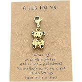 AMOBESTER Gold-Plated Bear Clip on Charms Bear Hug Jewelry for Bracelet and Necklace DIY Jewery Making