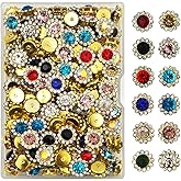 INSPIRELLE 12mm 120pcs Sunflower Crystal Glass Sew on Stainless Steel Setting Gold Claw Flower Rhinestone for Decoration Crafts Clothes Wedding Dresses