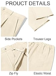 Runcati Mens Casual Pants Elastic Waist Lightweight