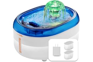 WOPET 2.1L Automatic Cat Water Fountain with LED Light, Ultra Silent - Ideal for Cats, Dogs, Multiple Pets, BPA-Free, Blue-White