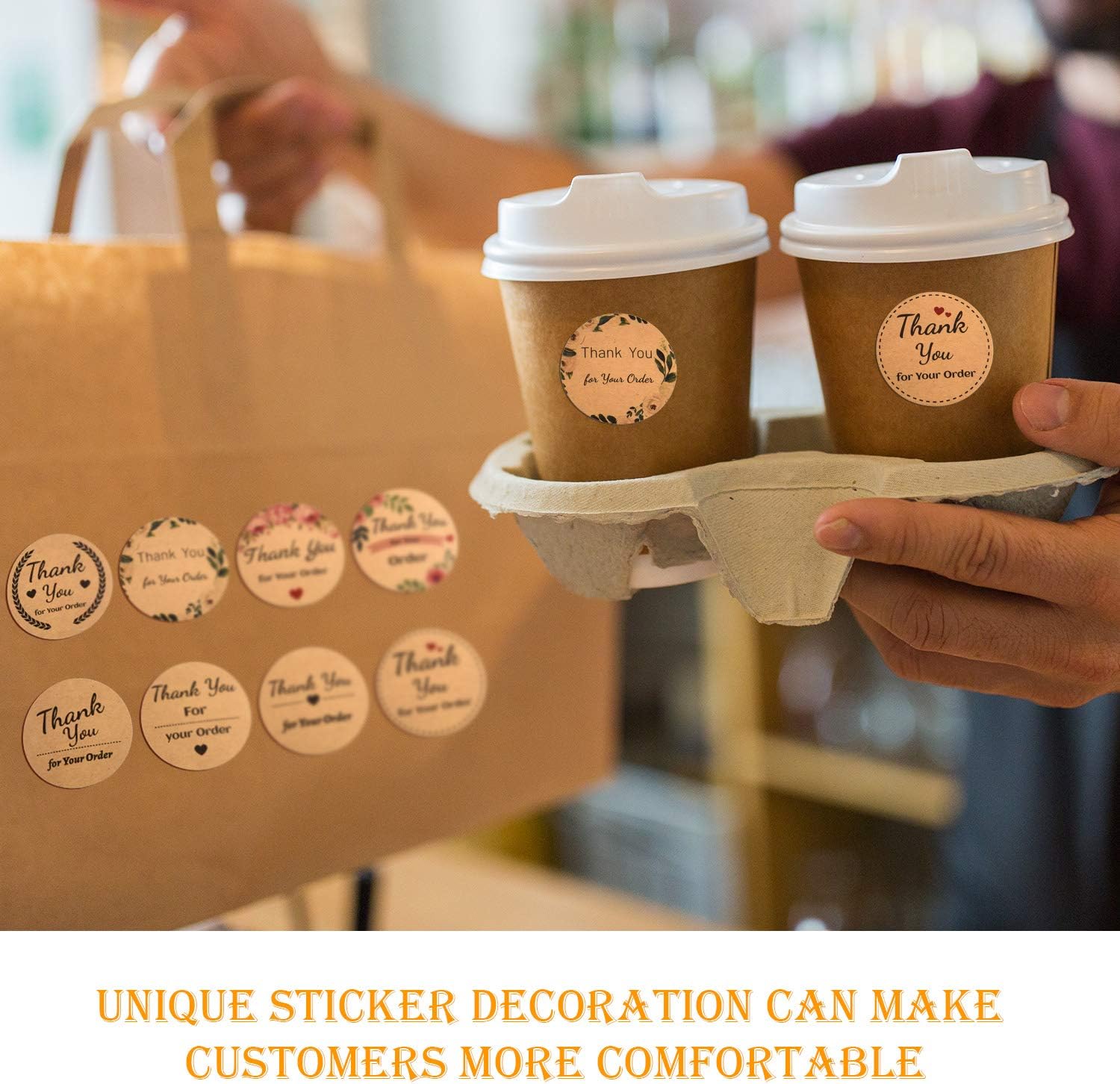 1000 Pieces Thank You for Your Order Stickers Decorative Business ...