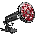 Aumtrly Red Light Therapy with Clip, Infrared Light Therapy Lamp for Body and Face Use, 660nm Red and 850nm Near Infrared Red Light Therapy Lamp, Red Light Therapy Device with Adjustable Socket