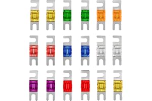 Sun Walker 18 PCS Mini ANL Fuse for Car, 12V/ 24V Auto Blade Fuses Set (20A 30A 40A 50A 60A 80A 100A 125A 150A), Plated ANL F