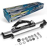 E-cowlboy 300HP Replace for Seastar Outboard Steering Cylinder HC5345-3, 300 HP Front Mount Hydraulic Steering Cylinder,Two-Way Lock Valve Front-Mount Aluminum Alloy Cylinder for 300 HP Boats