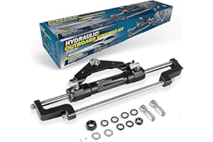 E-cowlboy 300HP Replace for Seastar Outboard Steering Cylinder HC5345-3, 300 HP Front Mount Hydraulic Steering Cylinder,Two-Way Lock Valve Front-Mount Aluminum Alloy Cylinder for 300 HP Boats