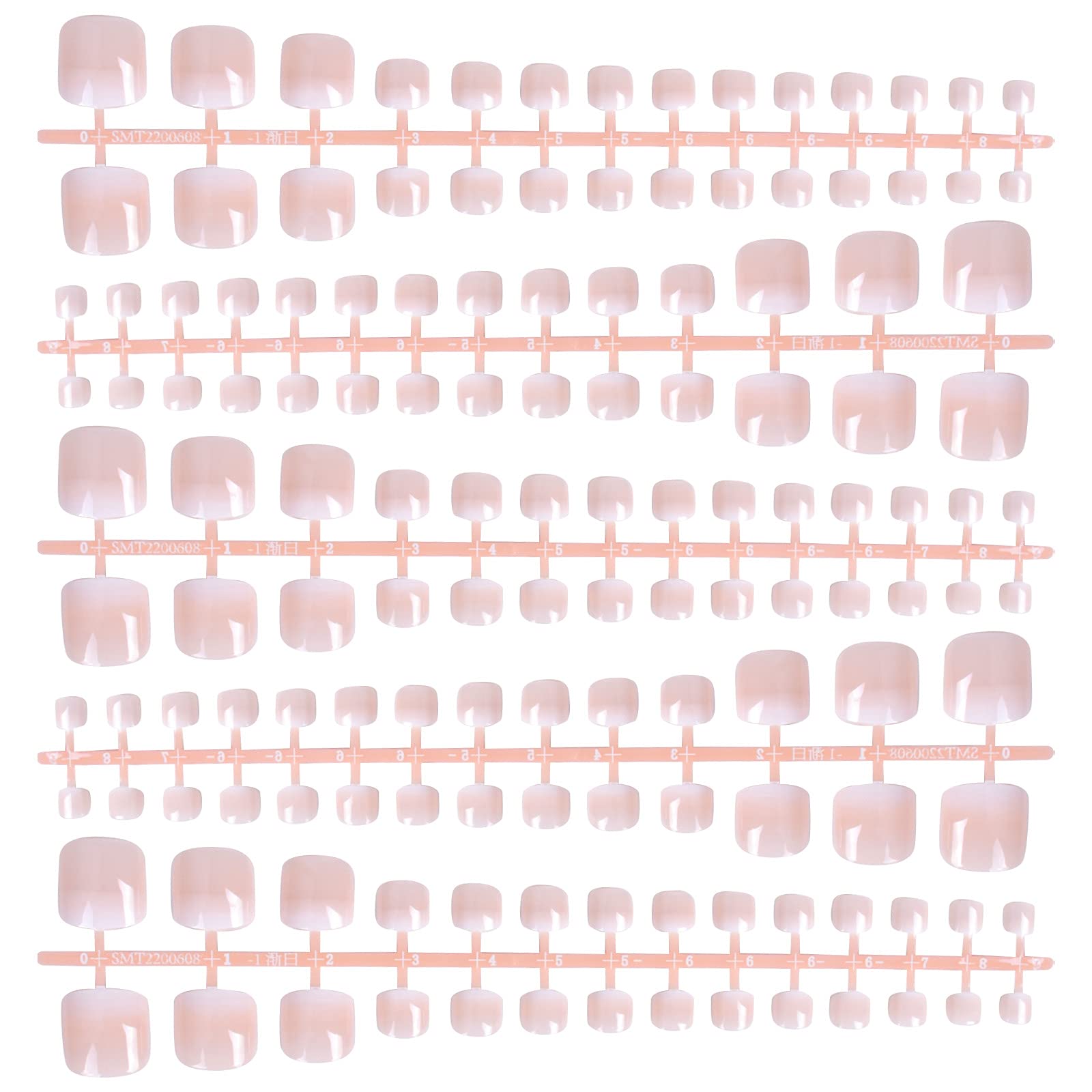 140pcs False Toenails, French Fake Toe Nails Tips, Artificial Toenail Full Cover DIY Manicure Art Tips for Women Girls Salon Home Use, 14 Sizes (C)