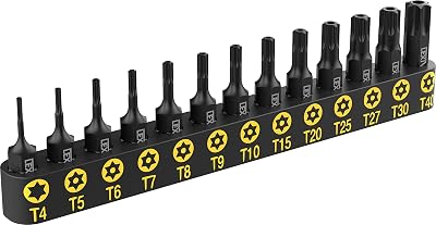 Lexivon Tamper Proof Torx Bit Set 13-Piece S2 Alloy Steel LX-301