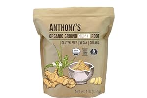 Anthony's Organic Ginger Root, Batch Tested Gluten Free, Non-GMO, 454g