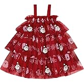 Toddler Christmas Tutu Dress Baby Girl Sleeveless Layered Tulle Dress Little Girl Princess Dresses Christmas Outfit