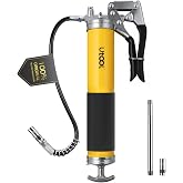 UTOOL 8000 PSI Heavy Duty Pistol Grip Grease Gun Kit, 14 oz Capacity | 18 Inch Resin Flex Hose, 2 Basic Coupler and 1 Extension Rigid Pipe