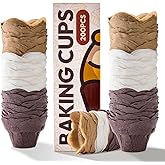 Lotus Tulip Cupcake Liners 200pcs - Katbite Premium Parchment Baking Cups, Non-Stick & Heat-Resistant, Perfect for Parties, W