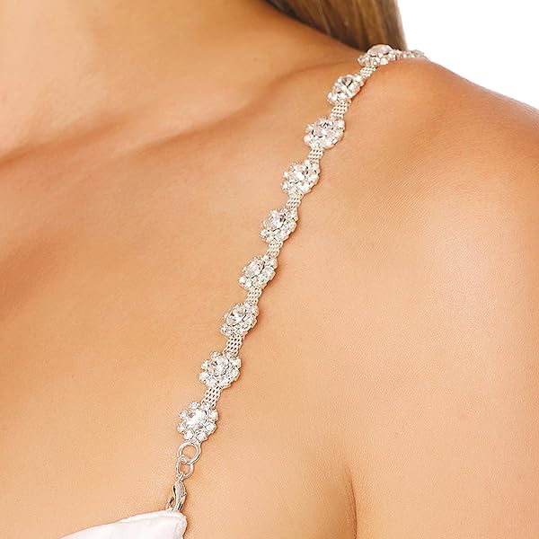 2 Correas De Cadena De Lencería De Diamantes De Imitación Para Novia, Correa De Hombro De Cristal, Cadena De Cadena, Festival, Rave, Brazo De