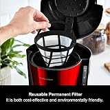 Morphy Richards Equip Filter Coffee Machine 10 Cup Pour Over Red Black view 3