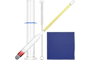 Chengu Hydrometer Alcohol Meter Test Kit 0-200 Proof with Glass Cylinder, Brush and Dust Cloth, Distilling Moonshine Alcoholmeter for Proofing Distilled(Stylish Style)