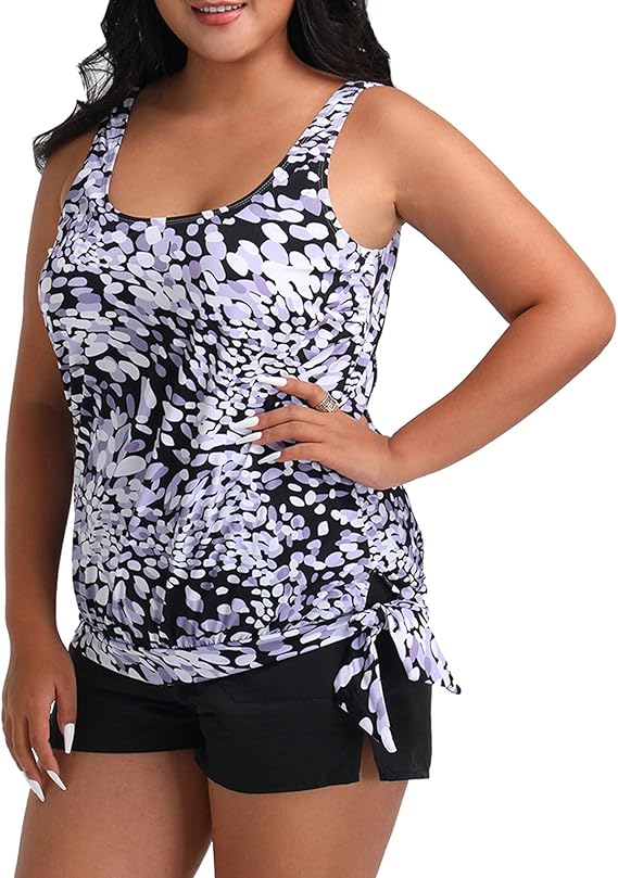 FULLFITALL Women's Plus Size Tankini Swimsuits Two Piece Bathing Suits