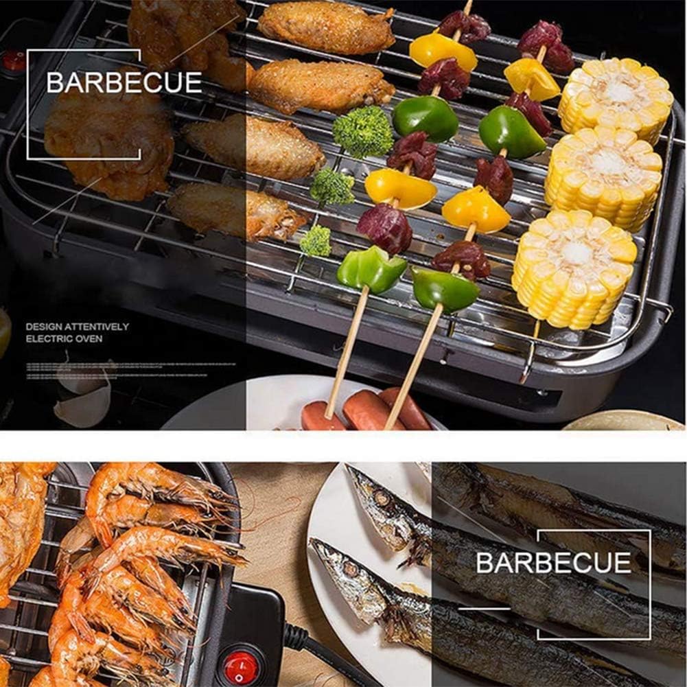review BIYLL Electric Smokeless Portable BBQ, Indoor Barbecue Grill Water Filled Drip Tray Reduced Odour Smoke, 1300 W .398424CM.