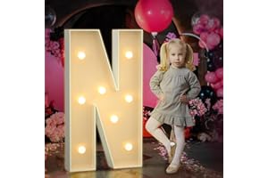 Tongjoy 3FT Marquee Light Up Letters, Large Light Up Letters for Baby Shower Party Backdrop Decor, Marquee Letters for Birthday Wedding Engagement Party Decorations, Mosaic Letter N