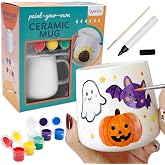 goldentime DIY Mug Painting Kit for Adults & Kids Includes Blank Ceramic Mugs to Decorate, Paintable Mugs, and Painting Supplies– Paint Your Own Mug for Mother's Day Father's Day!