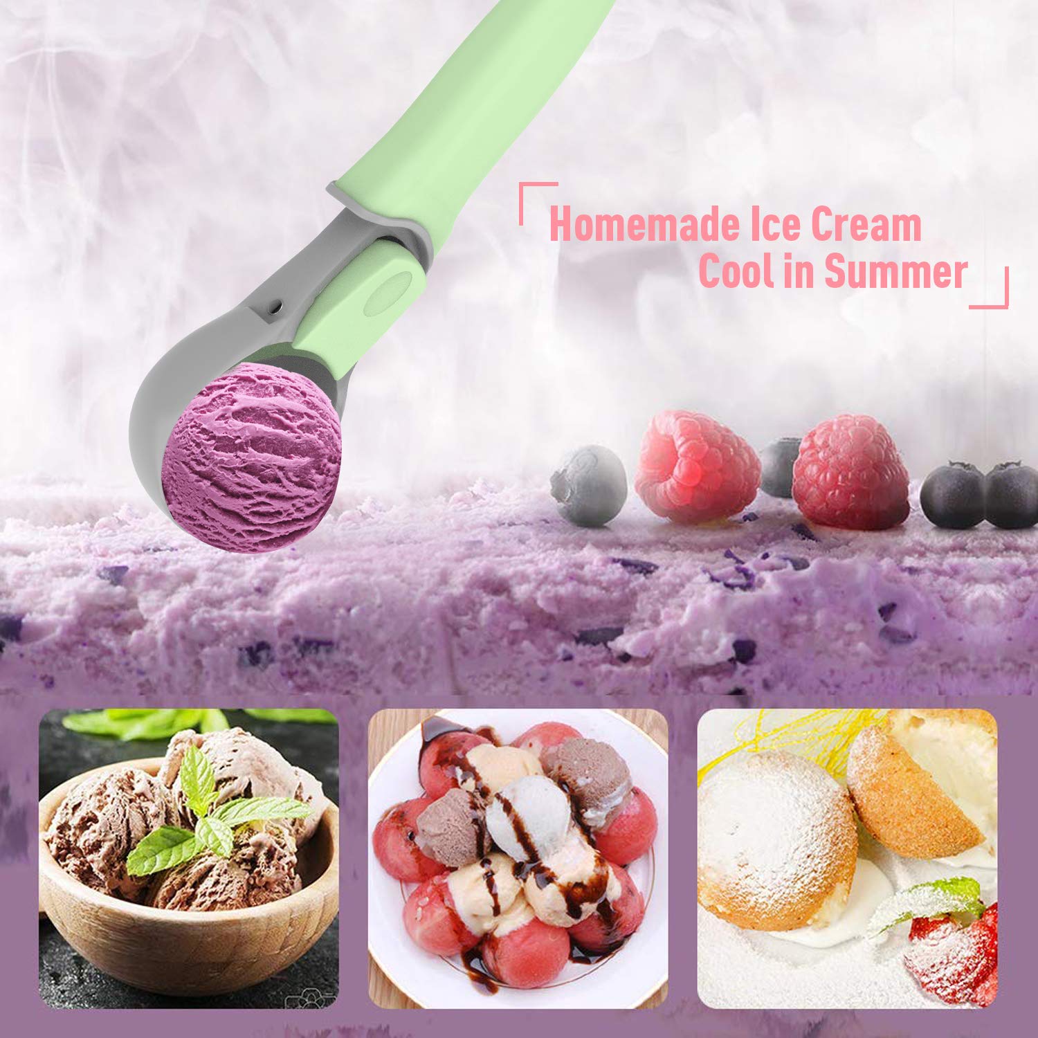 NonStick TPR Spoon Antifreeze Scoop for Ice Creams Cookies Doughs and