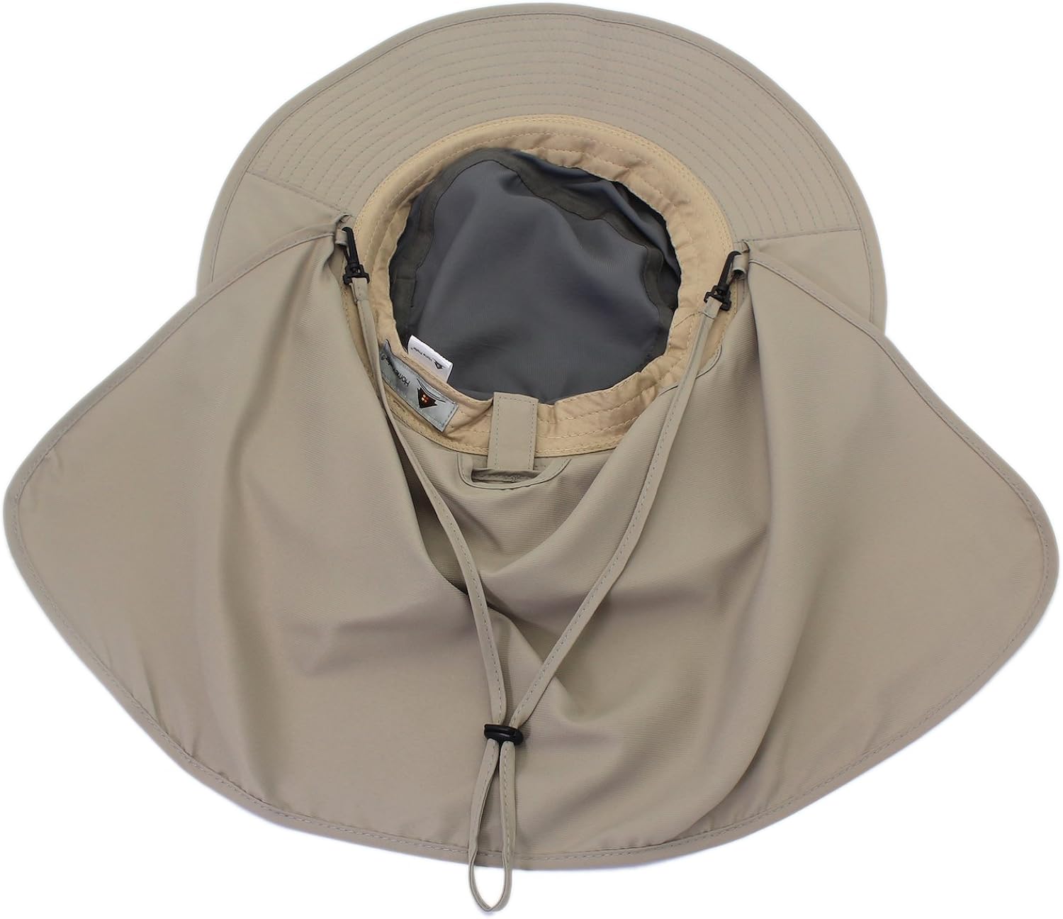 Home Prefer Unisex Quick Drying UV Protection Outdoor Sun Hat with Flap Neck Cover Foldable Fishing Cap Gray Brim: Clothing