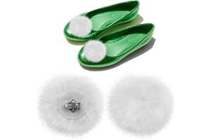 VOIIAKE Pom Pom Shoe Clips for Fairy Green Shoes – Costume Accessories for Women, Fluffy Pompoms for Halloween Costumes, Party, Cosplay & Halloween Outfits