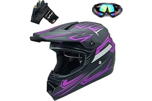 DJGLKREJG Motocross Helmet Fashion Youth Dirt Bike Helmet Unisex-Adult ATV Off-Road Mountain Bike Motorcycle Red Helmet DOT Approved